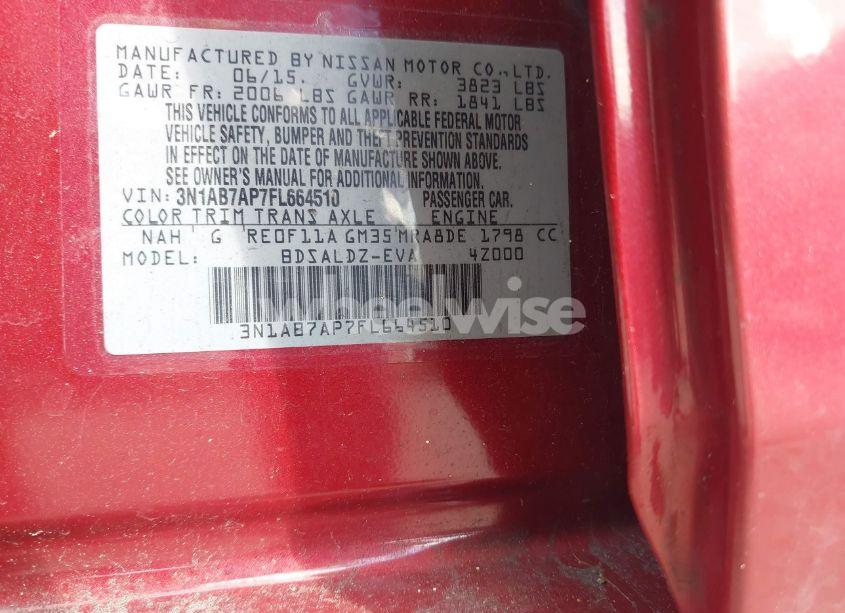 Photo 9 of 2015 Nissan Sentra FE+ S/S/SL/SR/SV (VIN 3N1AB7AP7FL664510)