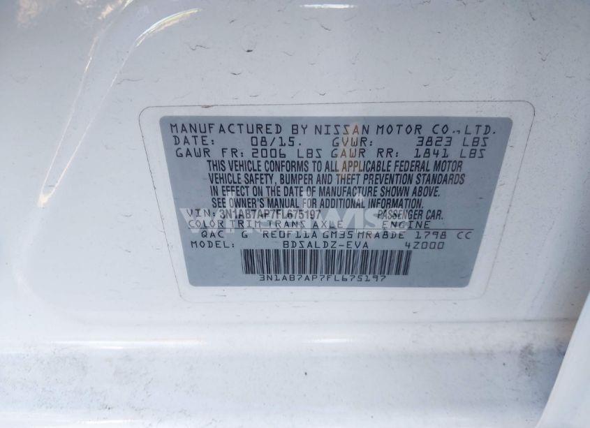 Photo 9 of 2015 Nissan Sentra SV (VIN 3N1AB7AP7FL675197)