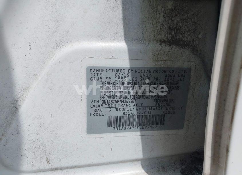 Photo 9 of 2015 Nissan Sentra SV (VIN 3N1AB7AP7FL677967)