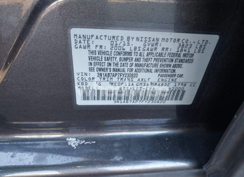Photo 9 of 2015 Nissan Sentra SV (VIN 3N1AB7AP7FY230820)
