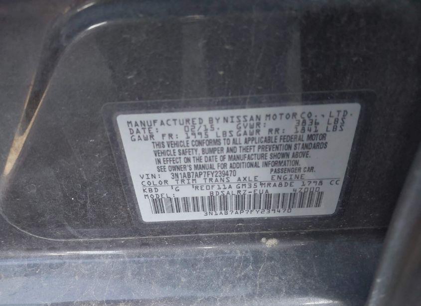 Photo 9 of 2015 Nissan Sentra SR (VIN 3N1AB7AP7FY239470)