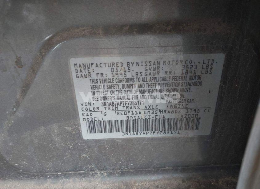 Photo 9 of 2015 Nissan Sentra S (VIN 3N1AB7AP7FY285171)