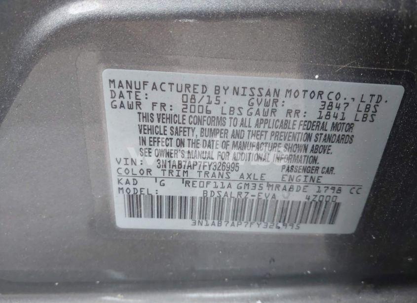 Photo 9 of 2015 Nissan Sentra SR (VIN 3N1AB7AP7FY326995)