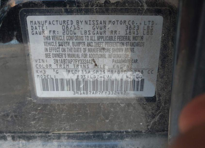 Photo 9 of 2015 Nissan Sentra SV (VIN 3N1AB7AP7FY332442)
