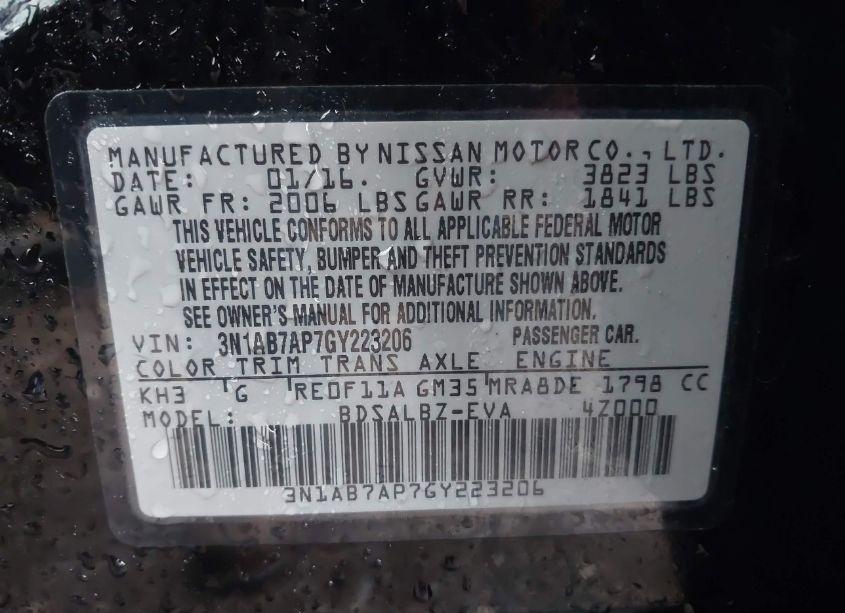 Photo 9 of 2016 Nissan Sentra S (VIN 3N1AB7AP7GY223206)