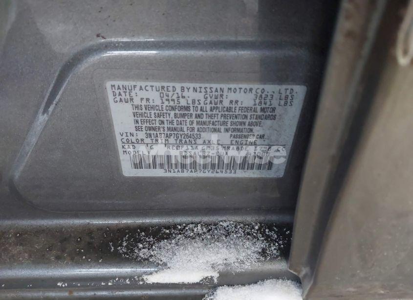 Photo 9 of 2016 Nissan Sentra FE+ S/S/SL/SR/SV (VIN 3N1AB7AP7GY264533)