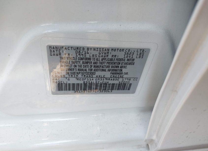 Photo 9 of 2016 Nissan Sentra SV (VIN 3N1AB7AP7GY323063)