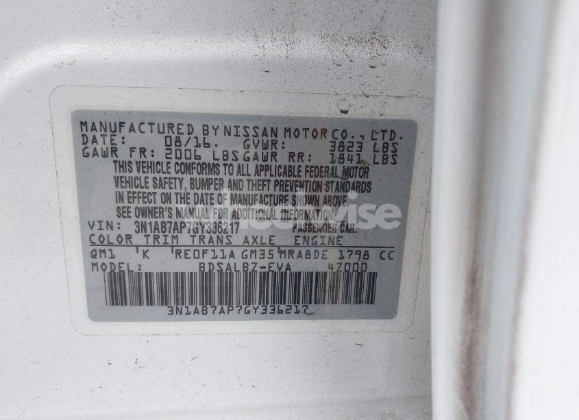 Photo 9 of 2016 Nissan Sentra S (VIN 3N1AB7AP7GY336217)