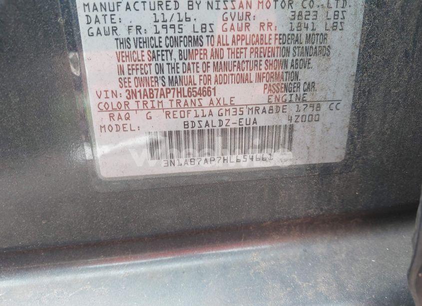 Photo 9 of 2017 Nissan Sentra SV (VIN 3N1AB7AP7HL654661)