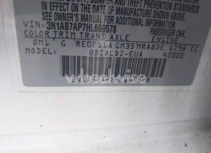 Photo 9 of 2017 Nissan Sentra SV (VIN 3N1AB7AP7HL669578)