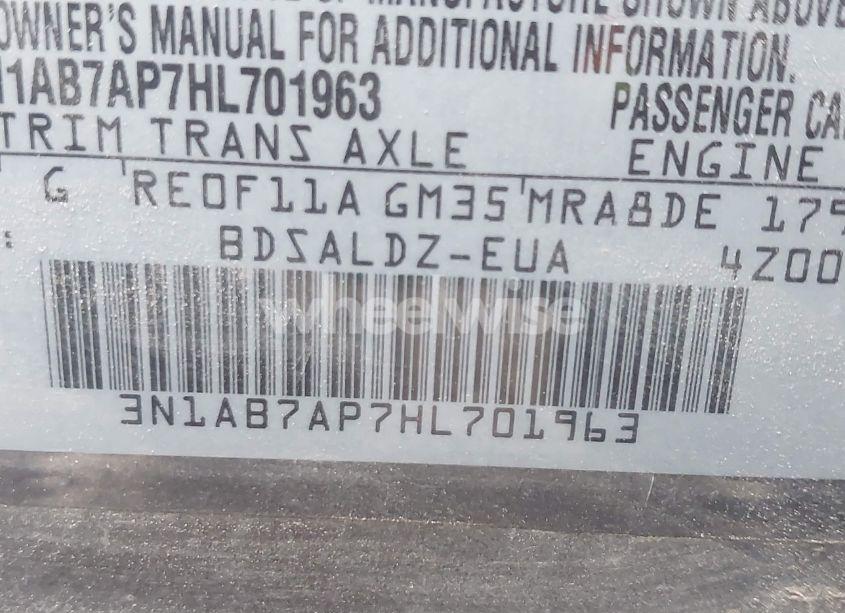 Photo 9 of 2017 Nissan Sentra SV (VIN 3N1AB7AP7HL701963)