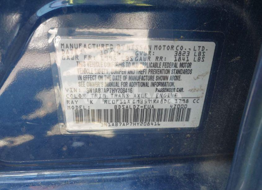 Photo 9 of 2017 Nissan Sentra SV (VIN 3N1AB7AP7HY208416)