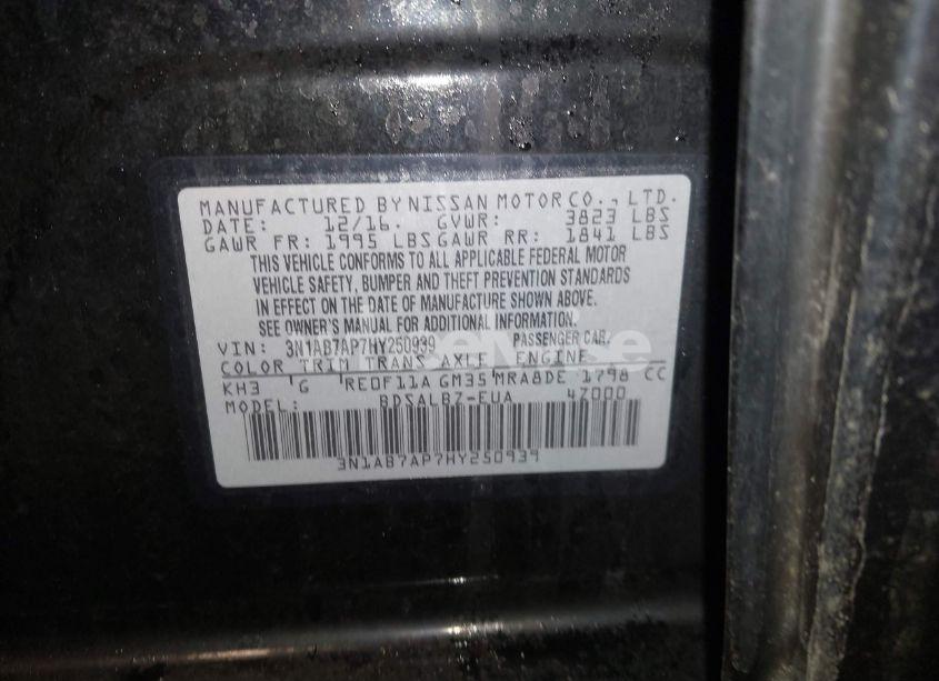 Photo 9 of 2017 Nissan Sentra S (VIN 3N1AB7AP7HY250939)