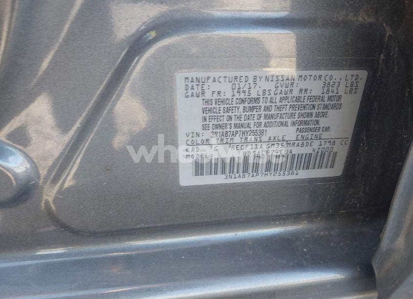 Photo 9 of 2017 Nissan Sentra S (VIN 3N1AB7AP7HY255381)