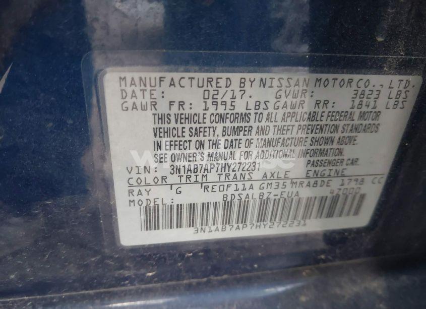 Photo 9 of 2017 Nissan Sentra S (VIN 3N1AB7AP7HY272231)