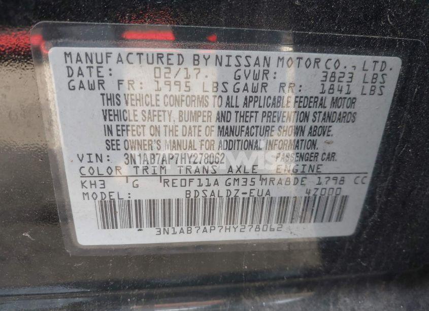 Photo 9 of 2017 Nissan Sentra SV (VIN 3N1AB7AP7HY278062)