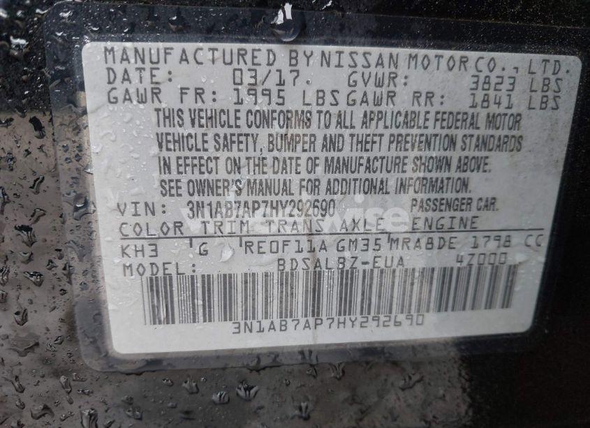 Photo 9 of 2017 Nissan Sentra S (VIN 3N1AB7AP7HY292690)