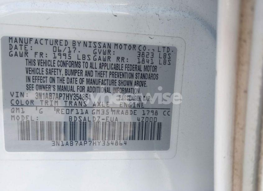 Photo 9 of 2017 Nissan Sentra SV (VIN 3N1AB7AP7HY354864)