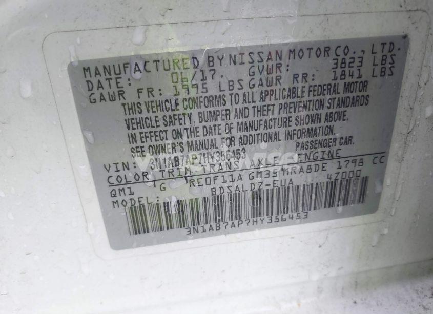 Photo 9 of 2017 Nissan Sentra SV (VIN 3N1AB7AP7HY356453)