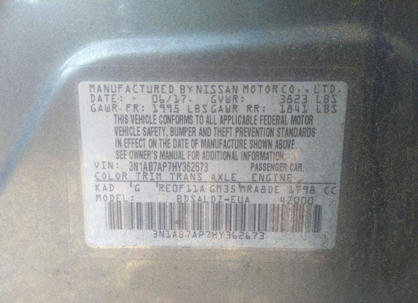 Photo 9 of 2017 Nissan Sentra SV (VIN 3N1AB7AP7HY362673)