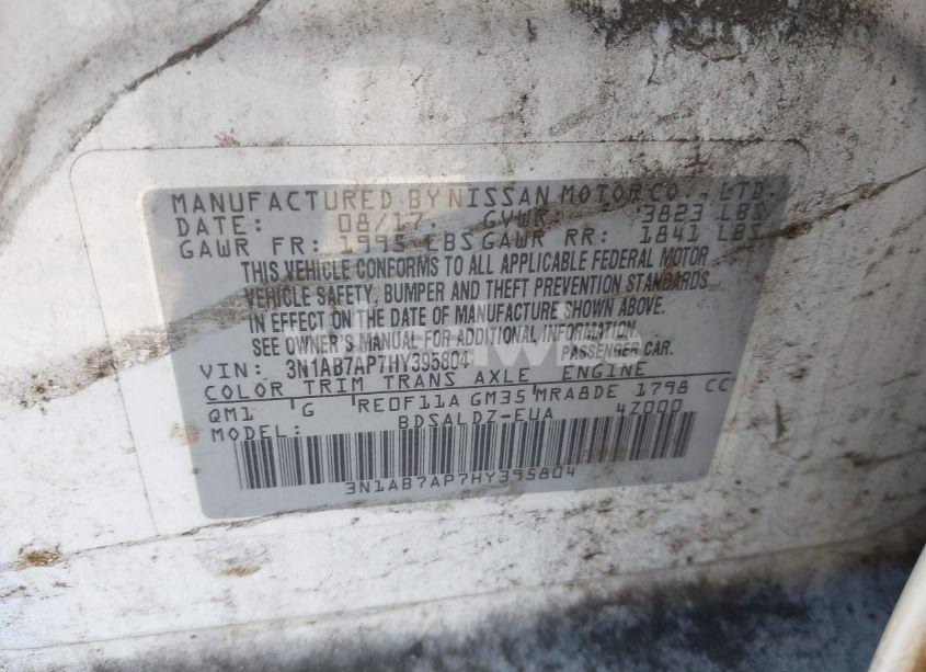 Photo 9 of 2017 Nissan Sentra SV (VIN 3N1AB7AP7HY395804)