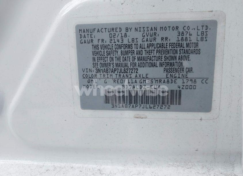 Photo 9 of 2018 Nissan Sentra SV (VIN 3N1AB7AP7JL627272)