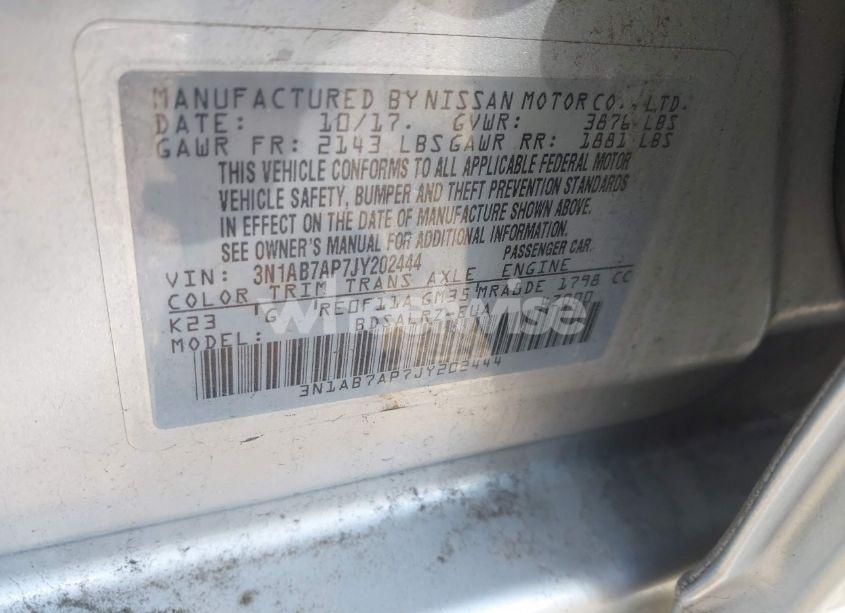 Photo 9 of 2018 Nissan Sentra SR (VIN 3N1AB7AP7JY202444)