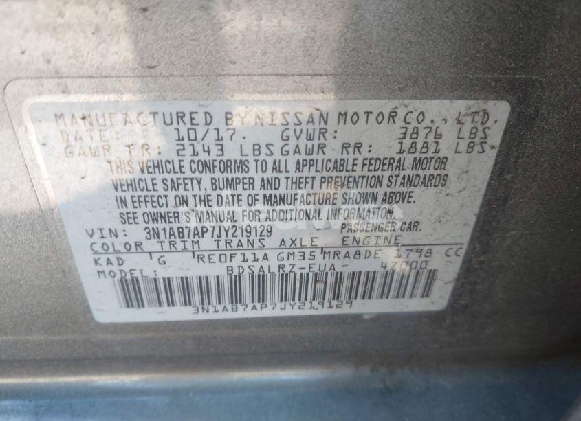 Photo 9 of 2018 Nissan Sentra SR (VIN 3N1AB7AP7JY219129)