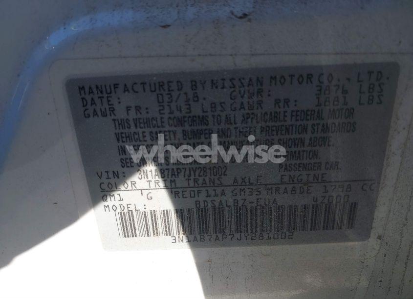 Photo 9 of 2018 Nissan Sentra S (VIN 3N1AB7AP7JY281002)