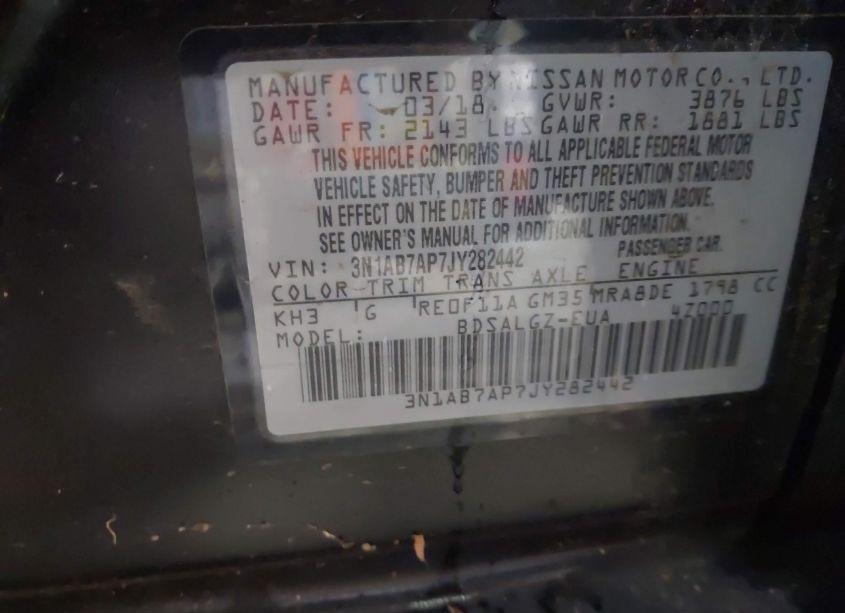 Photo 9 of 2018 Nissan Sentra SL (VIN 3N1AB7AP7JY282442)