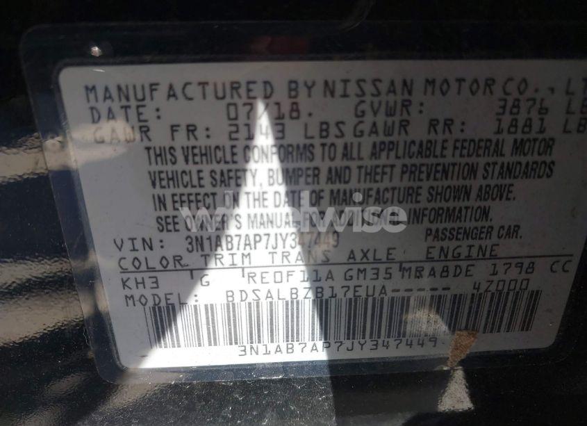 Photo 9 of 2018 Nissan Sentra S (VIN 3N1AB7AP7JY347449)