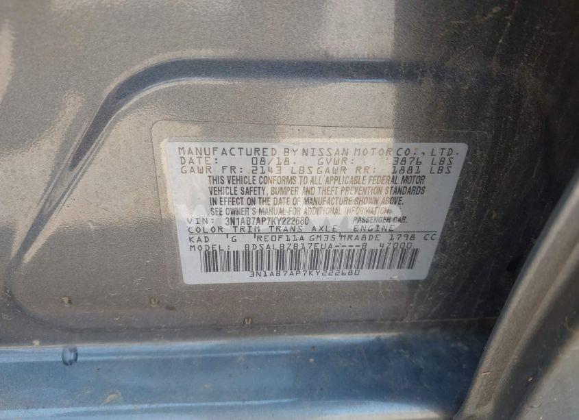 Photo 9 of 2019 Nissan Sentra S (VIN 3N1AB7AP7KY222680)