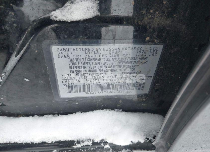 Photo 9 of 2019 Nissan Sentra SV (VIN 3N1AB7AP7KY254237)