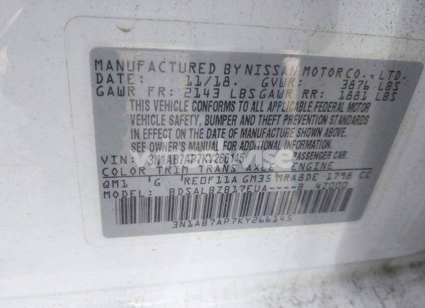 Photo 9 of 2019 Nissan Sentra S (VIN 3N1AB7AP7KY266145)