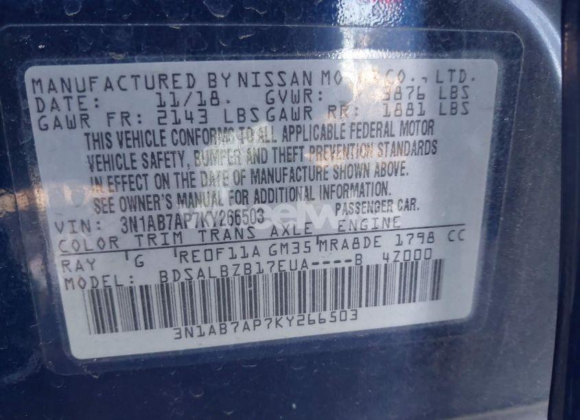 Photo 9 of 2019 Nissan Sentra S (VIN 3N1AB7AP7KY266503)