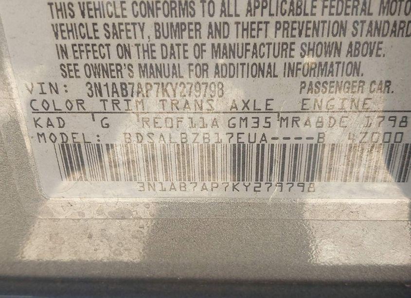 Photo 9 of 2019 Nissan Sentra S (VIN 3N1AB7AP7KY279798)