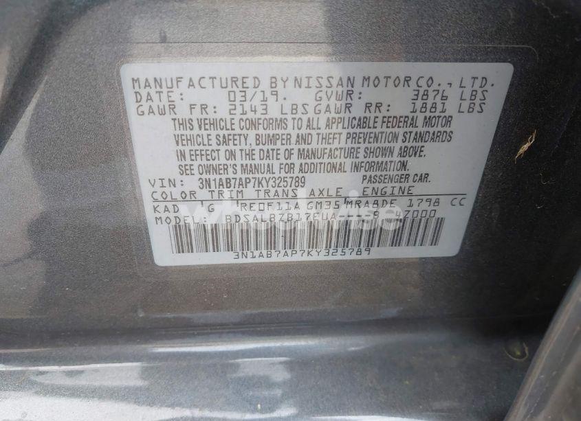 Photo 9 of 2019 Nissan Sentra S (VIN 3N1AB7AP7KY325789)