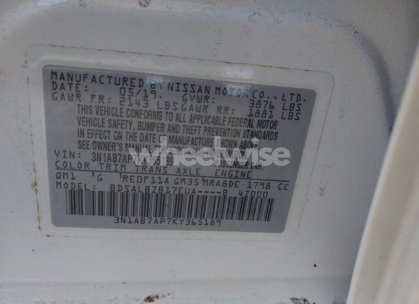 Photo 9 of 2019 Nissan Sentra S (VIN 3N1AB7AP7KY365189)