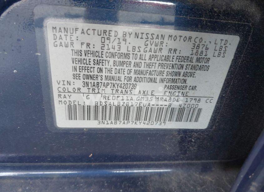 Photo 9 of 2019 Nissan Sentra S (VIN 3N1AB7AP7KY420739)