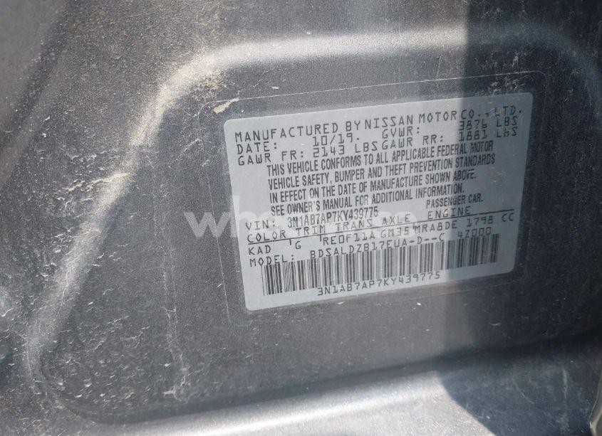 Photo 9 of 2019 Nissan Sentra SV (VIN 3N1AB7AP7KY439775)