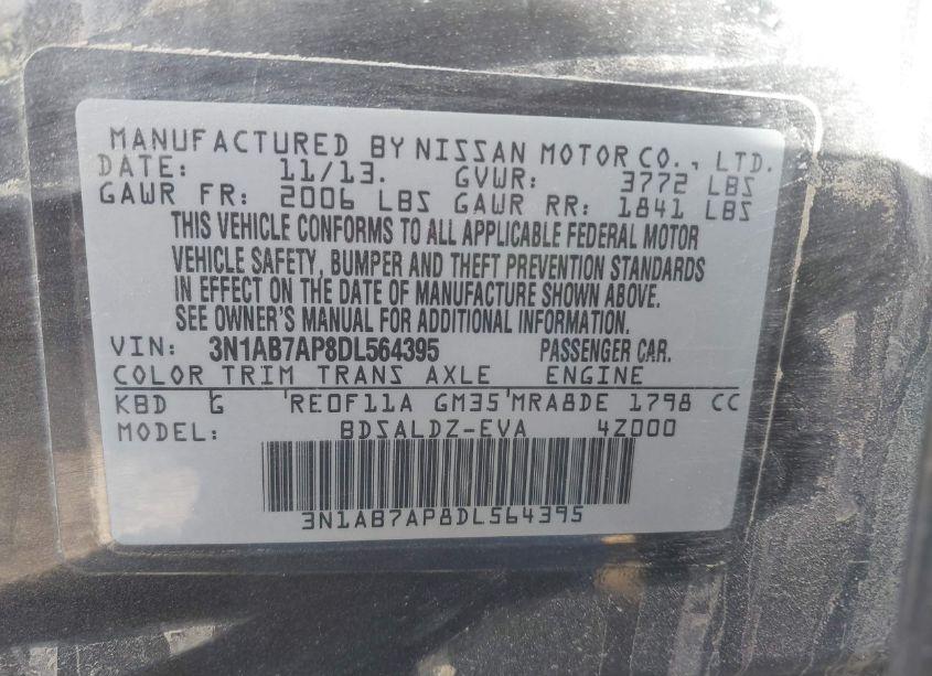 Photo 9 of 2013 Nissan Sentra SV (VIN 3N1AB7AP8DL564395)