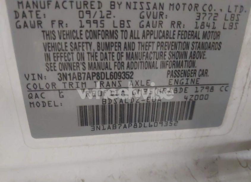 Photo 9 of 2013 Nissan Sentra SV (VIN 3N1AB7AP8DL609352)