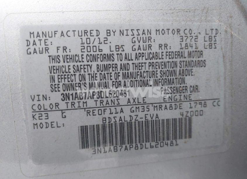 Photo 9 of 2013 Nissan Sentra SV (VIN 3N1AB7AP8DL620481)