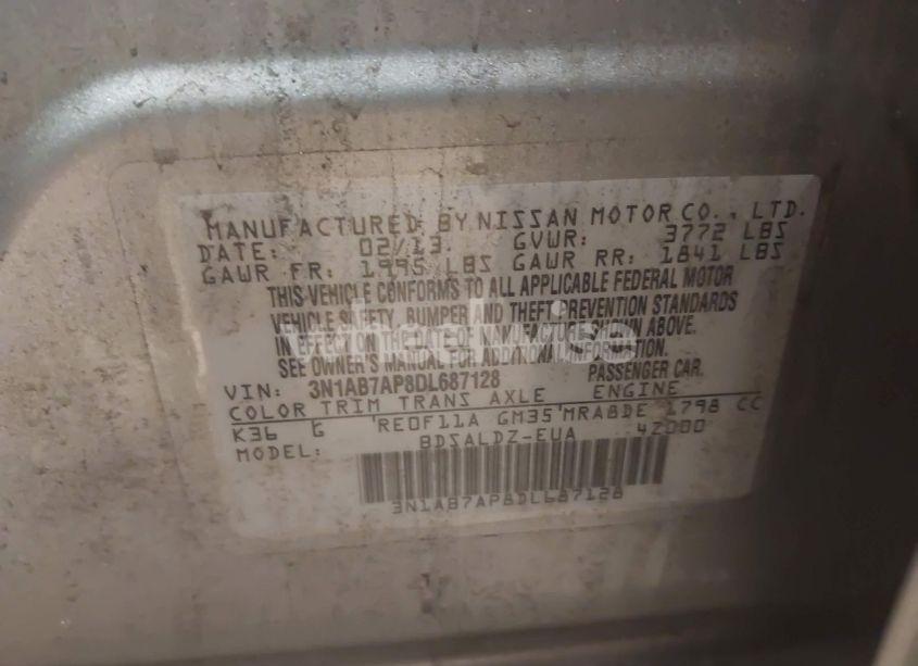 Photo 9 of 2013 Nissan Sentra SV (VIN 3N1AB7AP8DL687128)