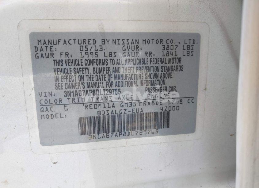 Photo 9 of 2013 Nissan Sentra SL (VIN 3N1AB7AP8DL729765)