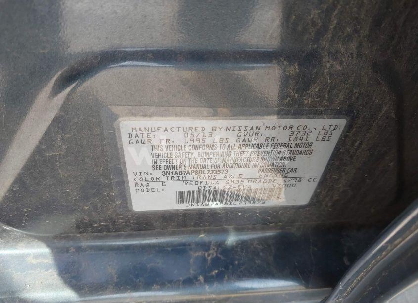 Photo 9 of 2013 Nissan Sentra S (VIN 3N1AB7AP8DL733573)