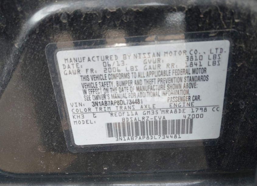 Photo 9 of 2013 Nissan Sentra SR (VIN 3N1AB7AP8DL734481)