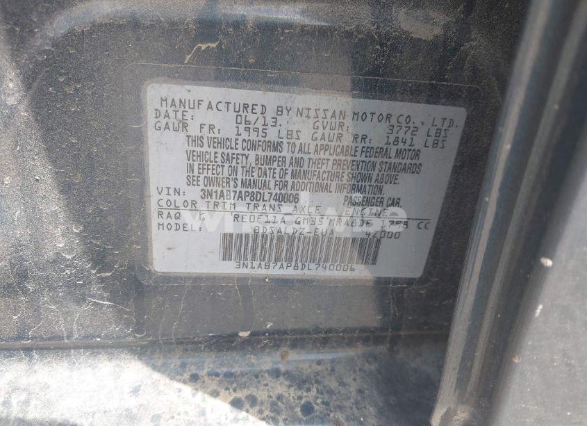 Photo 9 of 2013 Nissan Sentra SV (VIN 3N1AB7AP8DL740006)