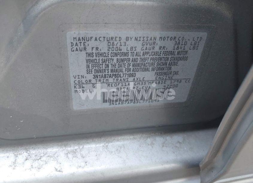 Photo 9 of 2013 Nissan Sentra SR (VIN 3N1AB7AP8DL771093)