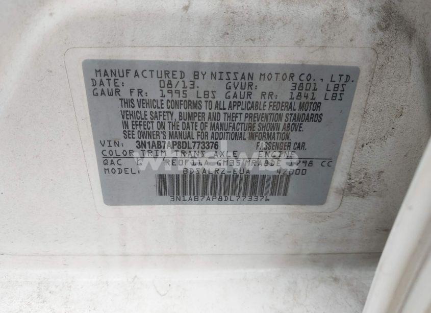 Photo 9 of 2013 Nissan Sentra SR (VIN 3N1AB7AP8DL773376)